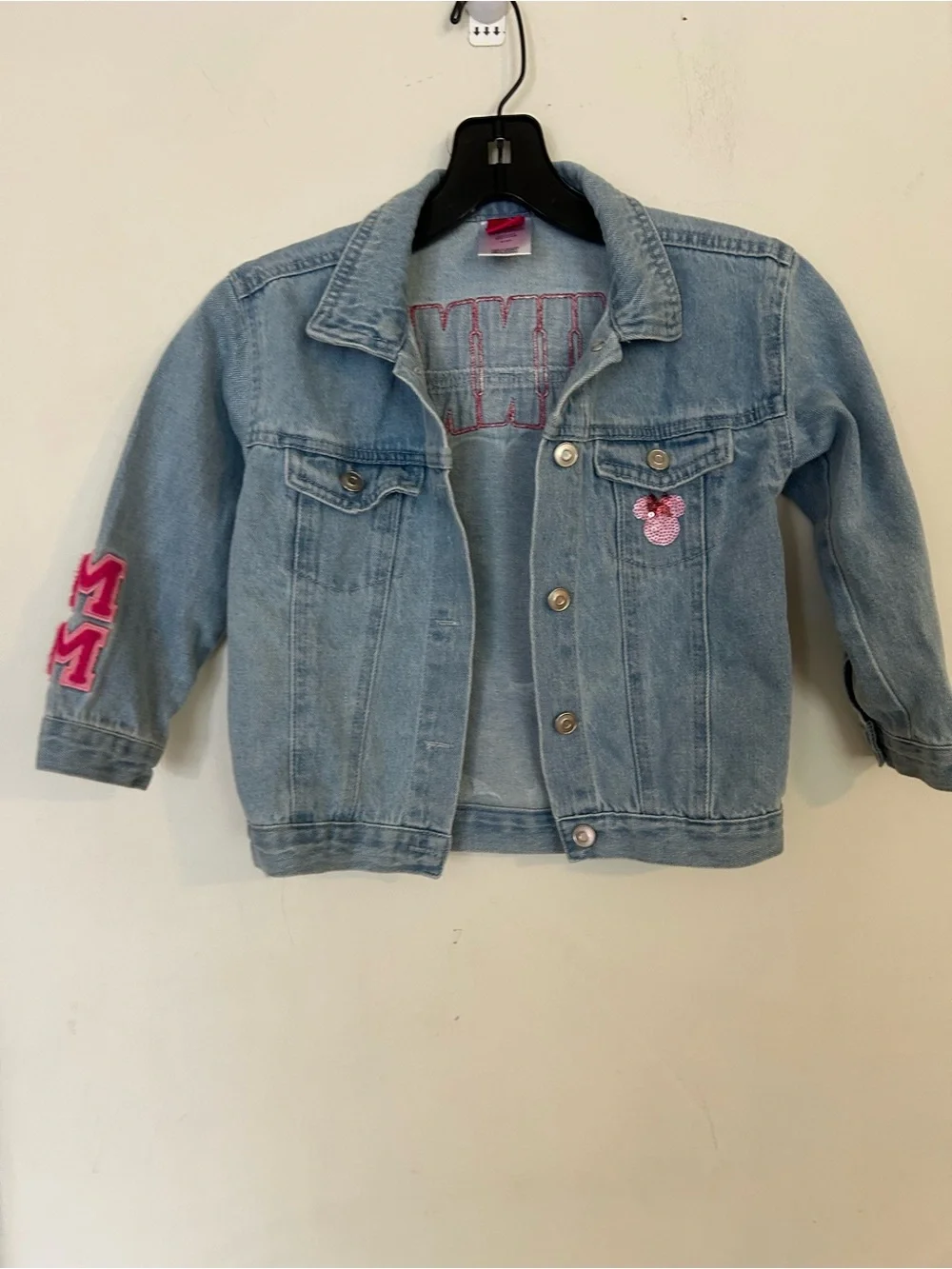Minnie Mouse Carsity patch Pink-Accent Denim Jacket 4T